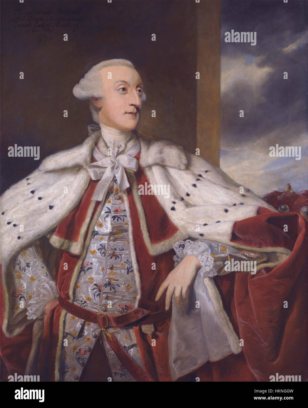 Joshua Reynolds, Porträt von Thomas Bruce Brudenell-Bruce, später 1. Earl von Ailesbury, in Peers Roben (1776) Stockfoto