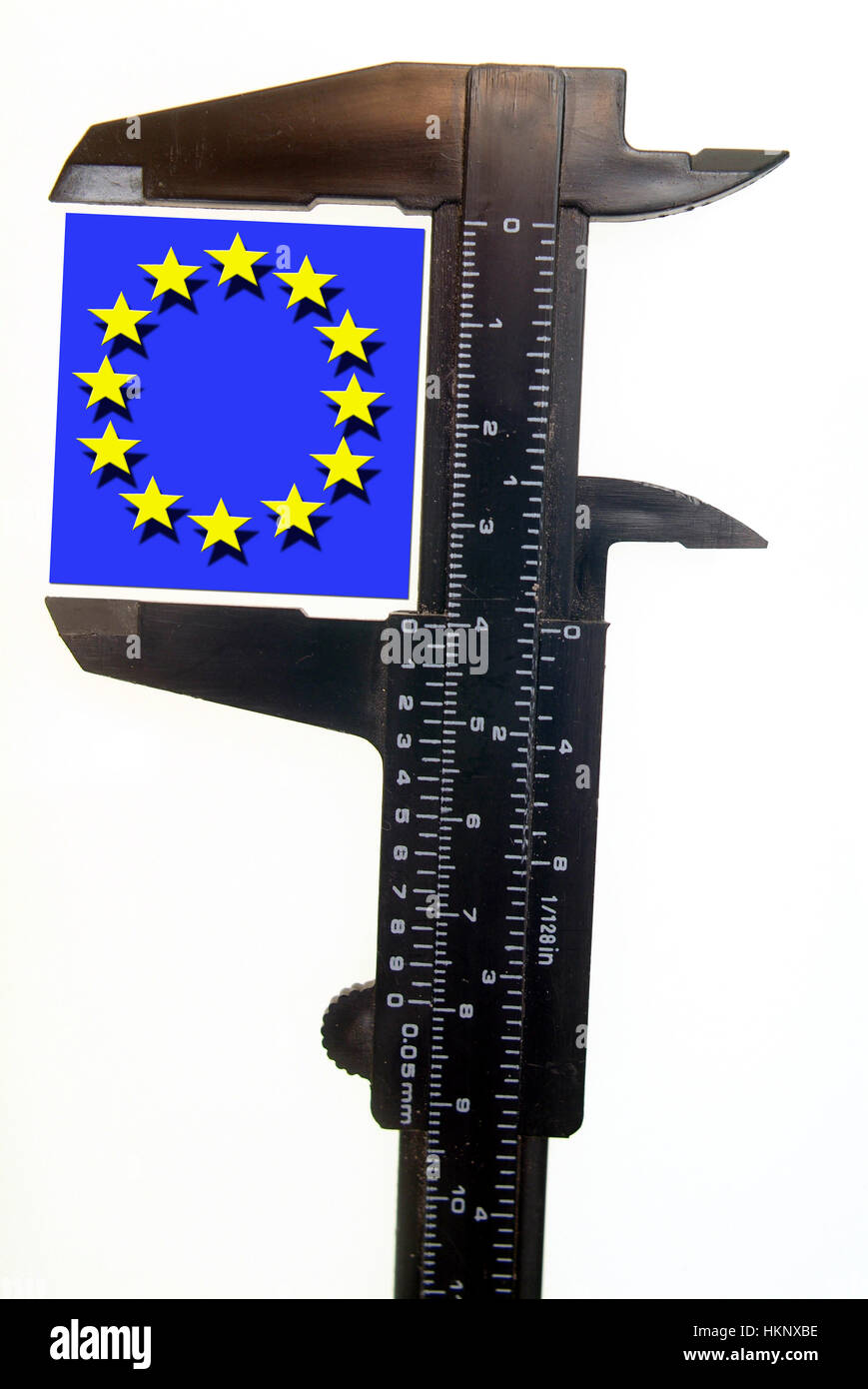 Symbolisch für die EU in squeeze Stockfoto