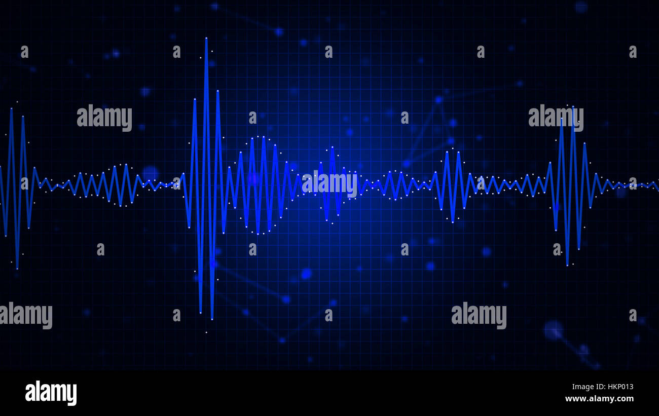 Audiospektrum Wellenform abstrakte grafische Darstellung für sound, Musik, Aufnahme, sprach- und Anerkennung-Hintergrund Stockfoto