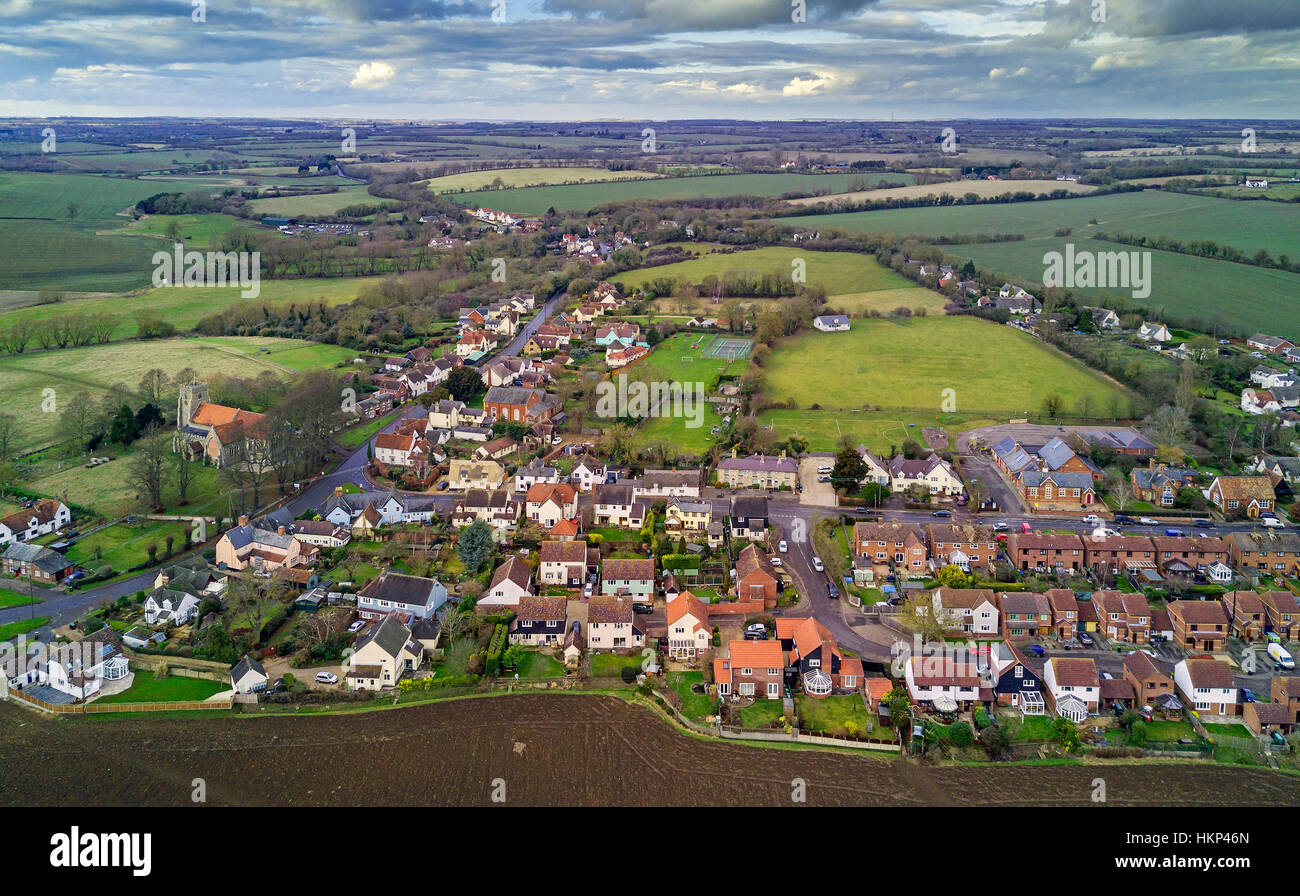 Luftaufnahme über große schließlich in North Essex Stockfoto