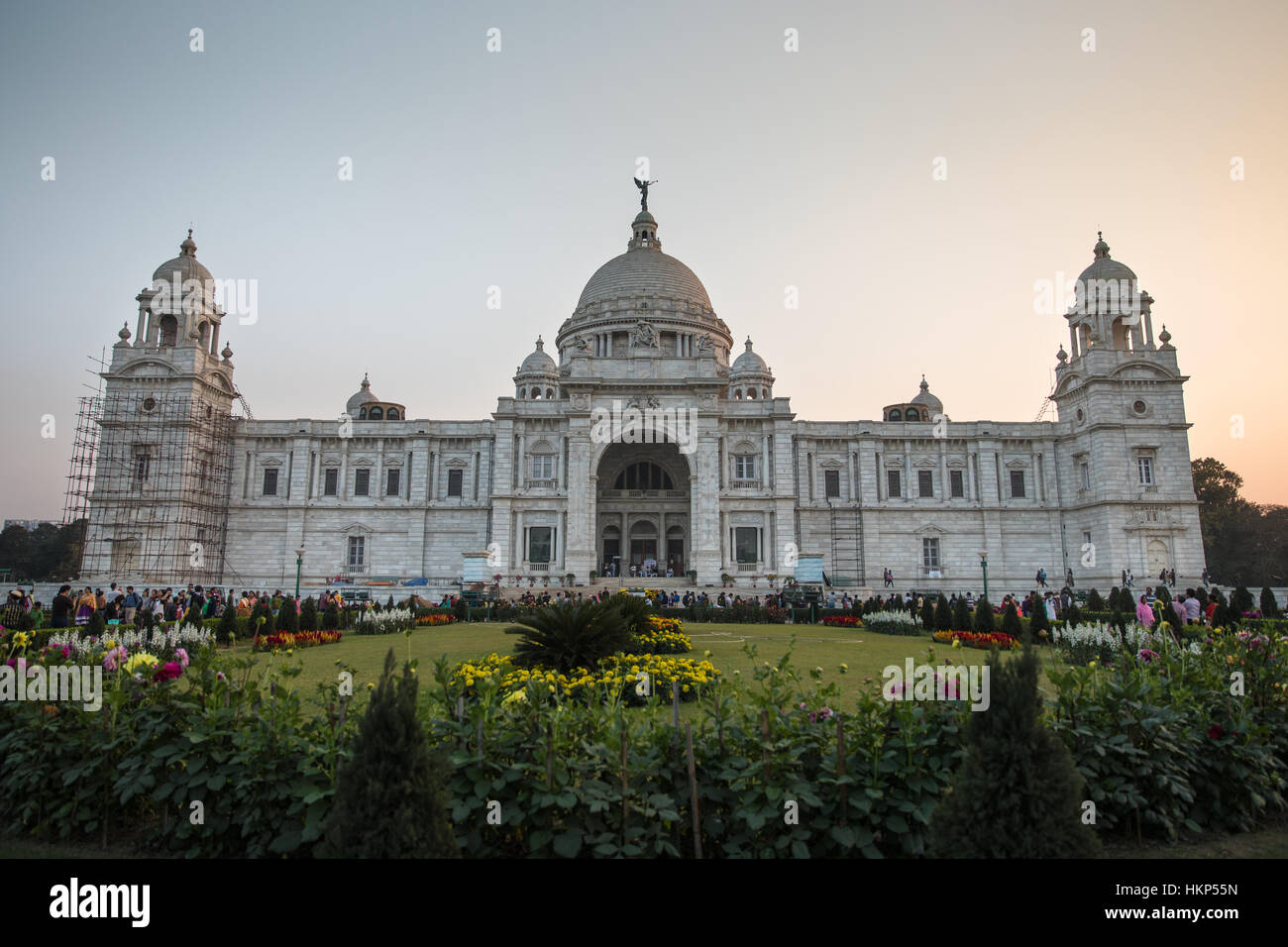 Das Victoria Memorial und Gärten in Kolkata (Kalkutta), West Bengal, Indien. Stockfoto