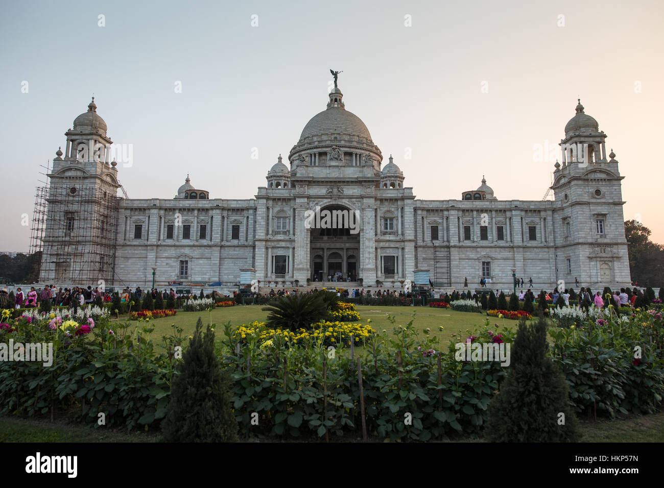Das Victoria Memorial und Gärten in Kolkata (Kalkutta), West Bengal, Indien. Stockfoto