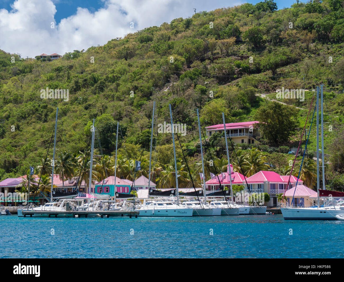 Kommend in Soper es Hole, West End Tortola Island, British Virgin Islands. Stockfoto