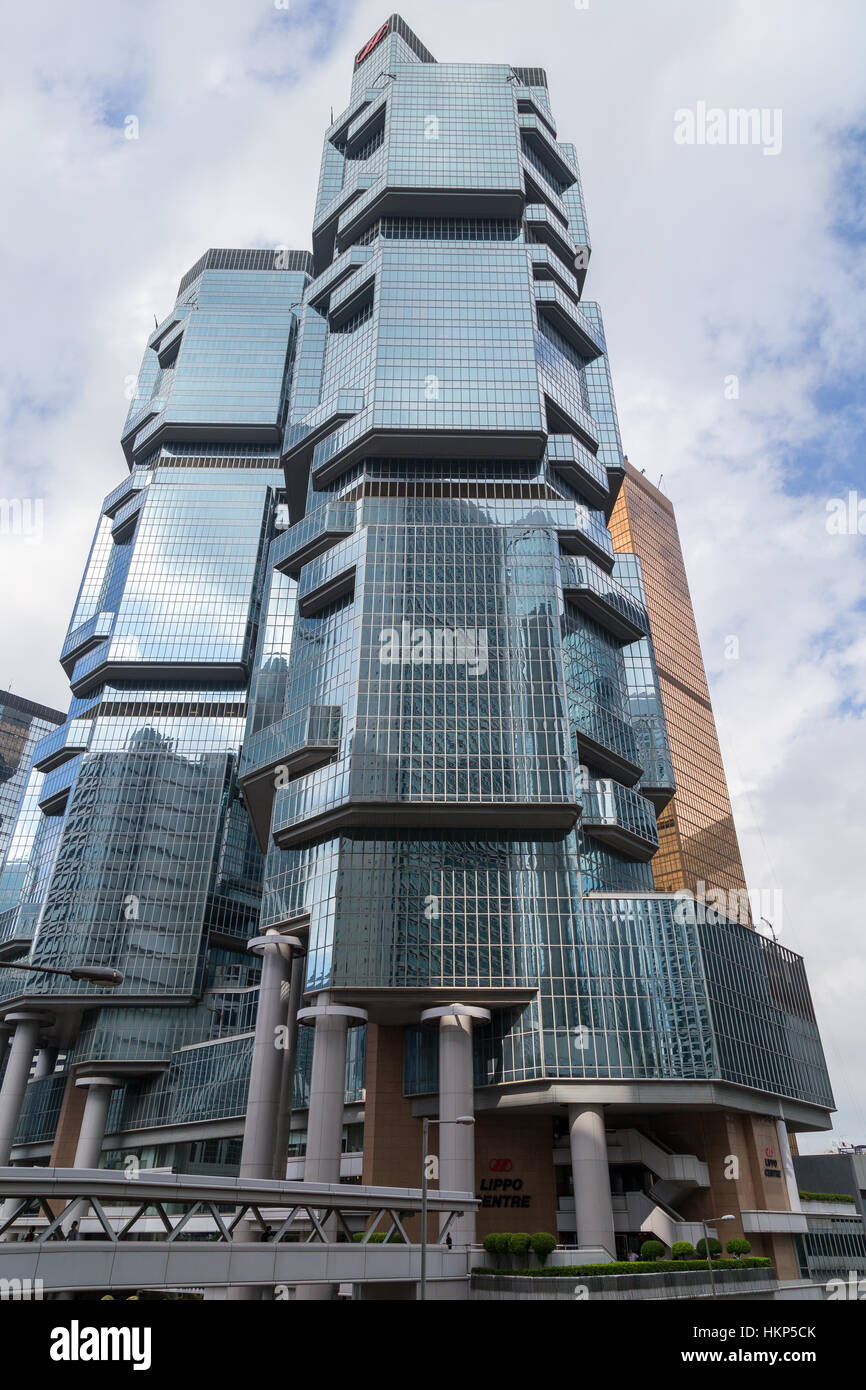 Lippo Centre Doppelturm Wolkenkratzer in Admiralty auf Hong Kong Island in Hong Kong, China. Stockfoto