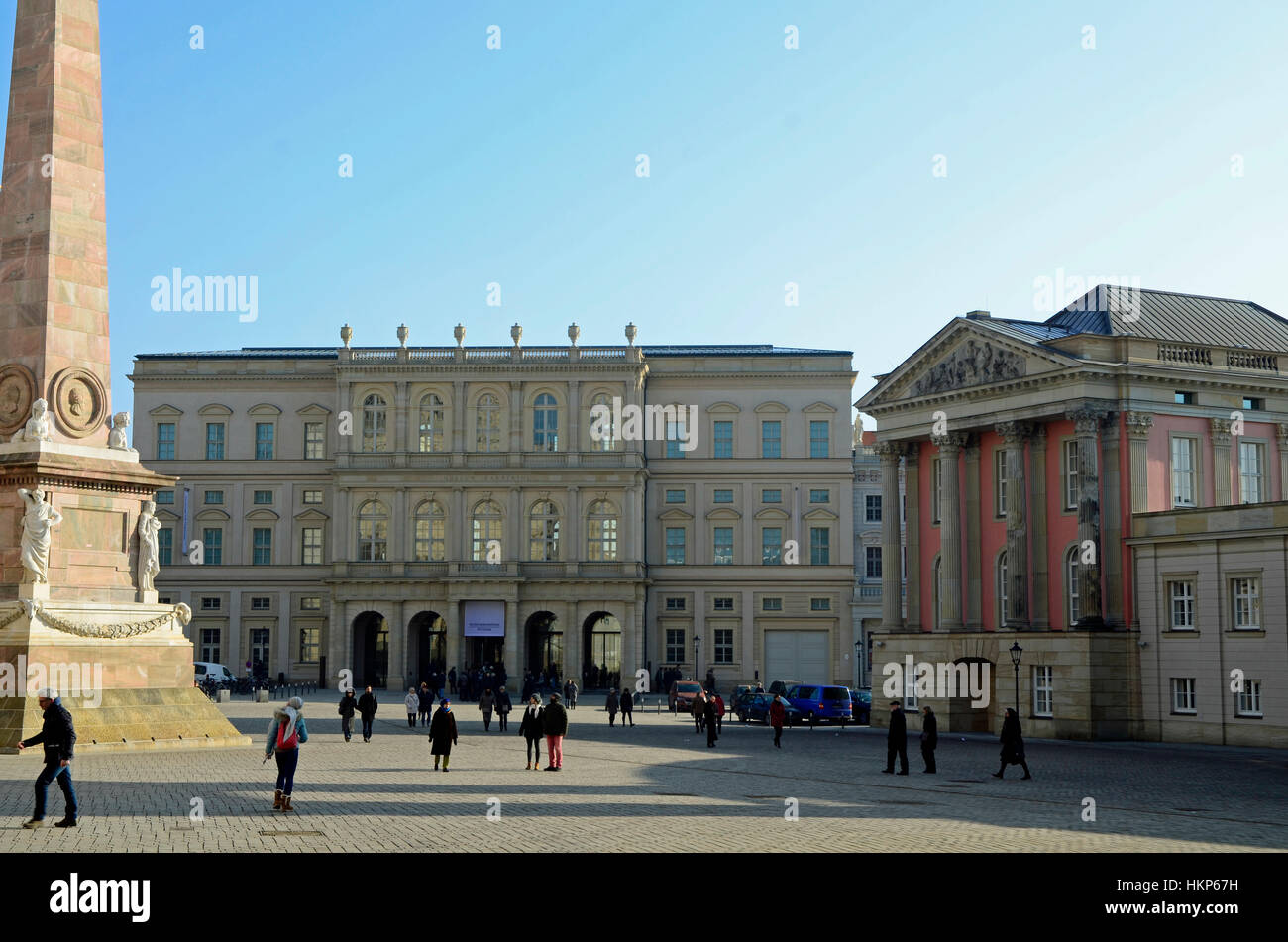 Das "Palais Barberini" und Obelisk "Alter Markt" in Potsdam-Museum Ausstellung Stockfoto