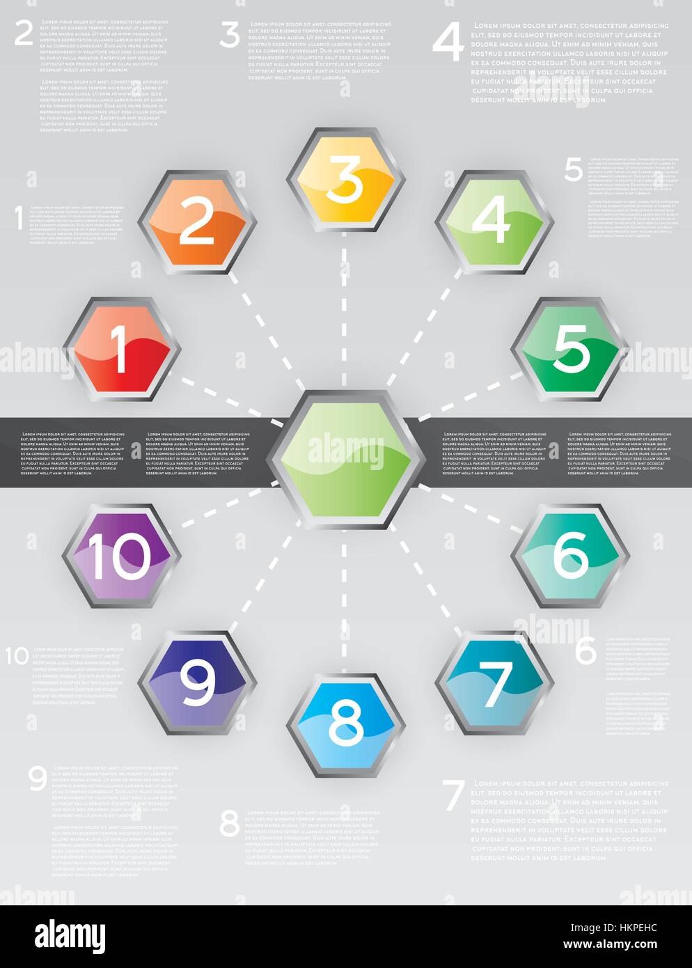 Infografik mit zehn Optionen zu entwerfen. Vektor-Illustration. Stock Vektor