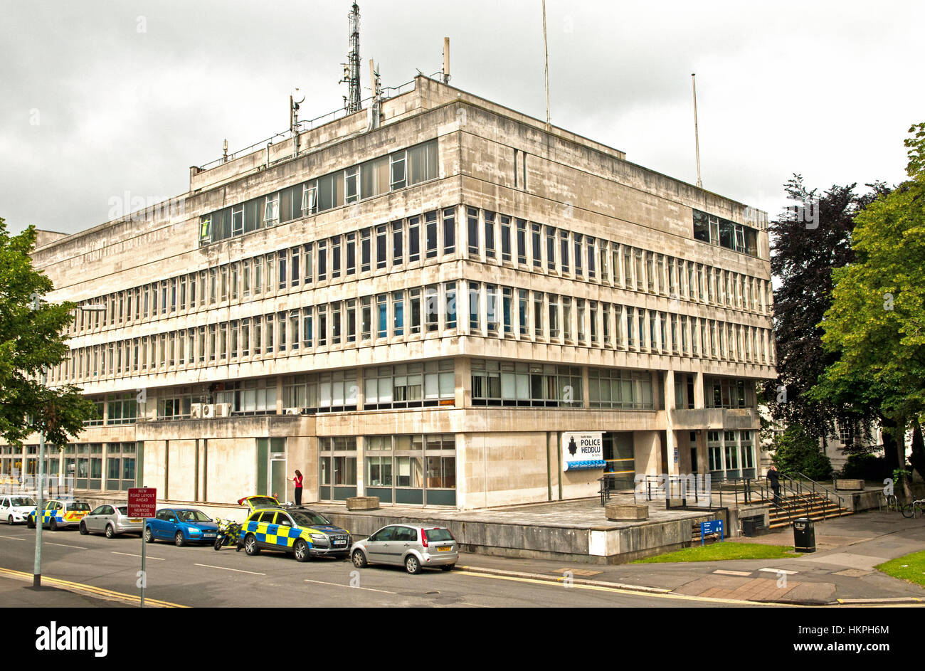 Cardiff zentrale Polizeistation Stockfoto
