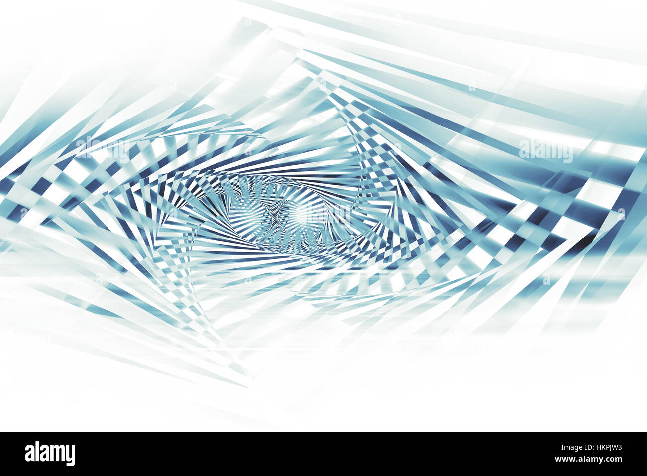 Abstrakte blaue Spiralen Muster auf weißem Hintergrund, optische Täuschung, 3d illustration Stockfoto