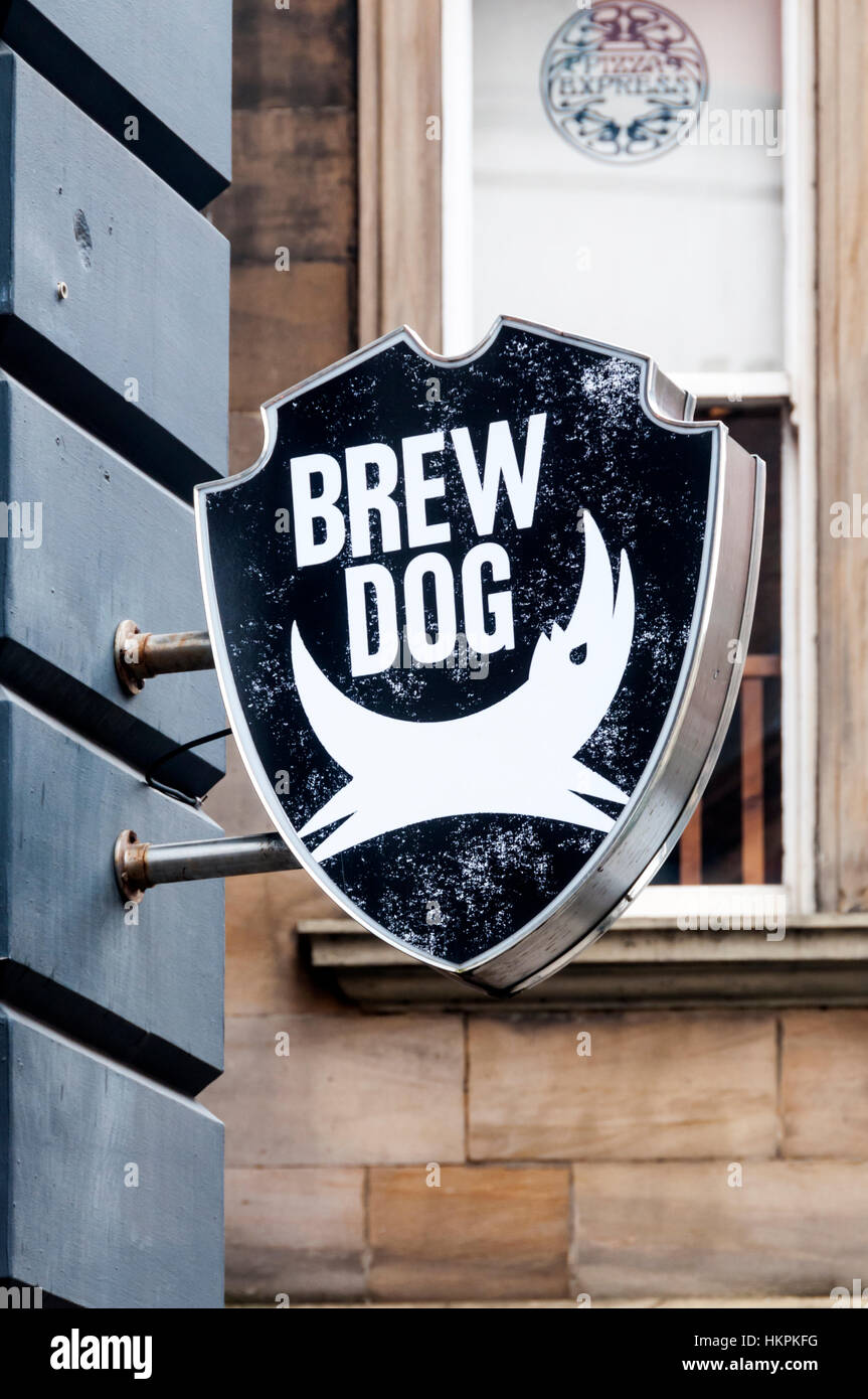 Melden Sie sich für die Brauerei Brew Dog in einem Pub in Newcatle. Stockfoto