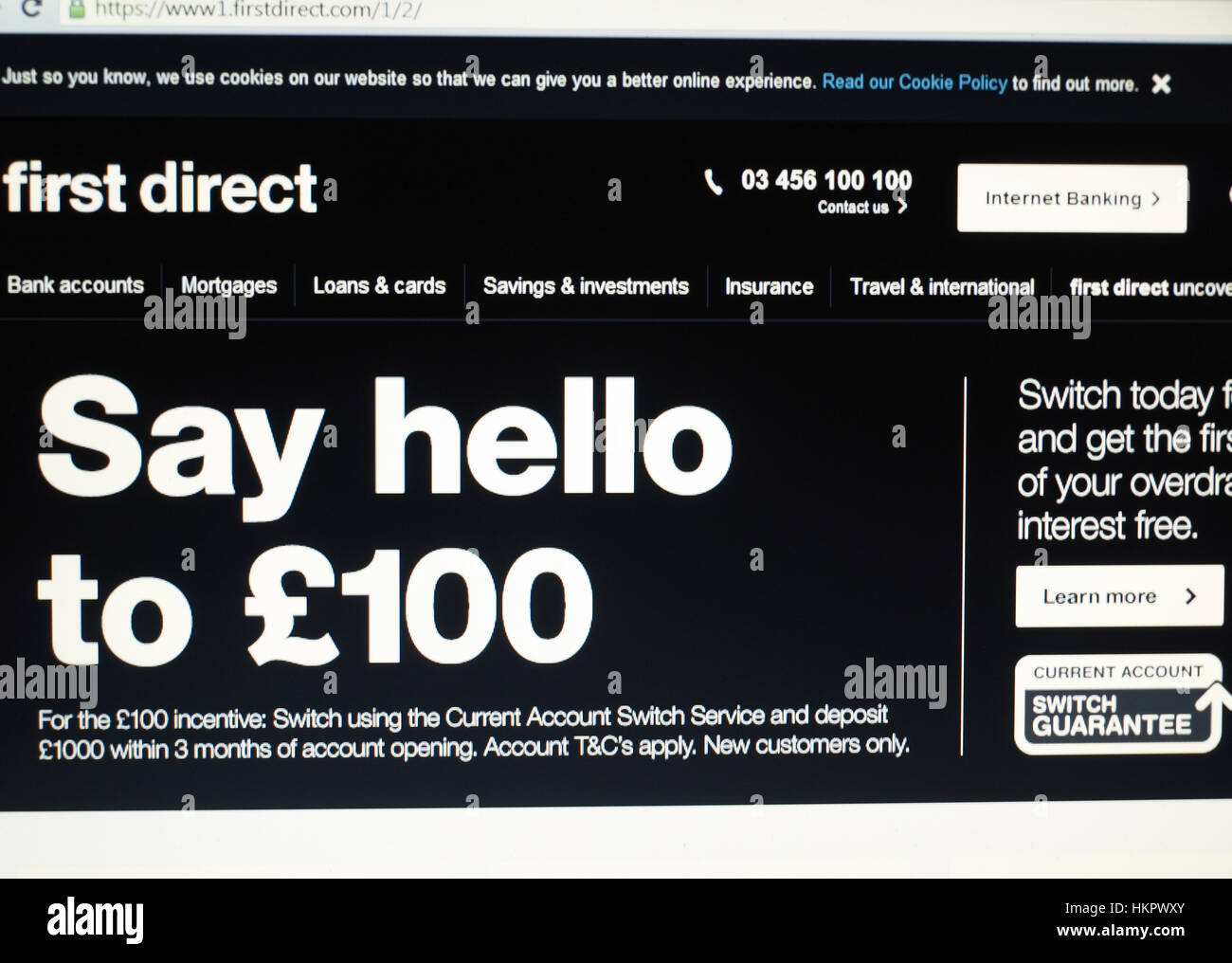Erste Direct Bank Website Eingesehen Am Laptop Stockfotografie Alamy