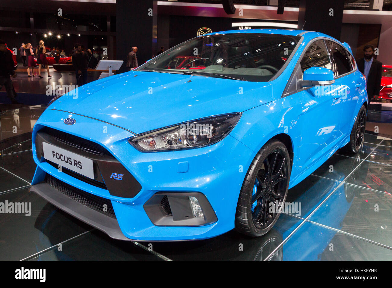 FRANKFURT, GERMANY - SEP 16, 2015: Neue 2016 Ford Focus RS auf der IAA 2015 präsentiert. Stockfoto