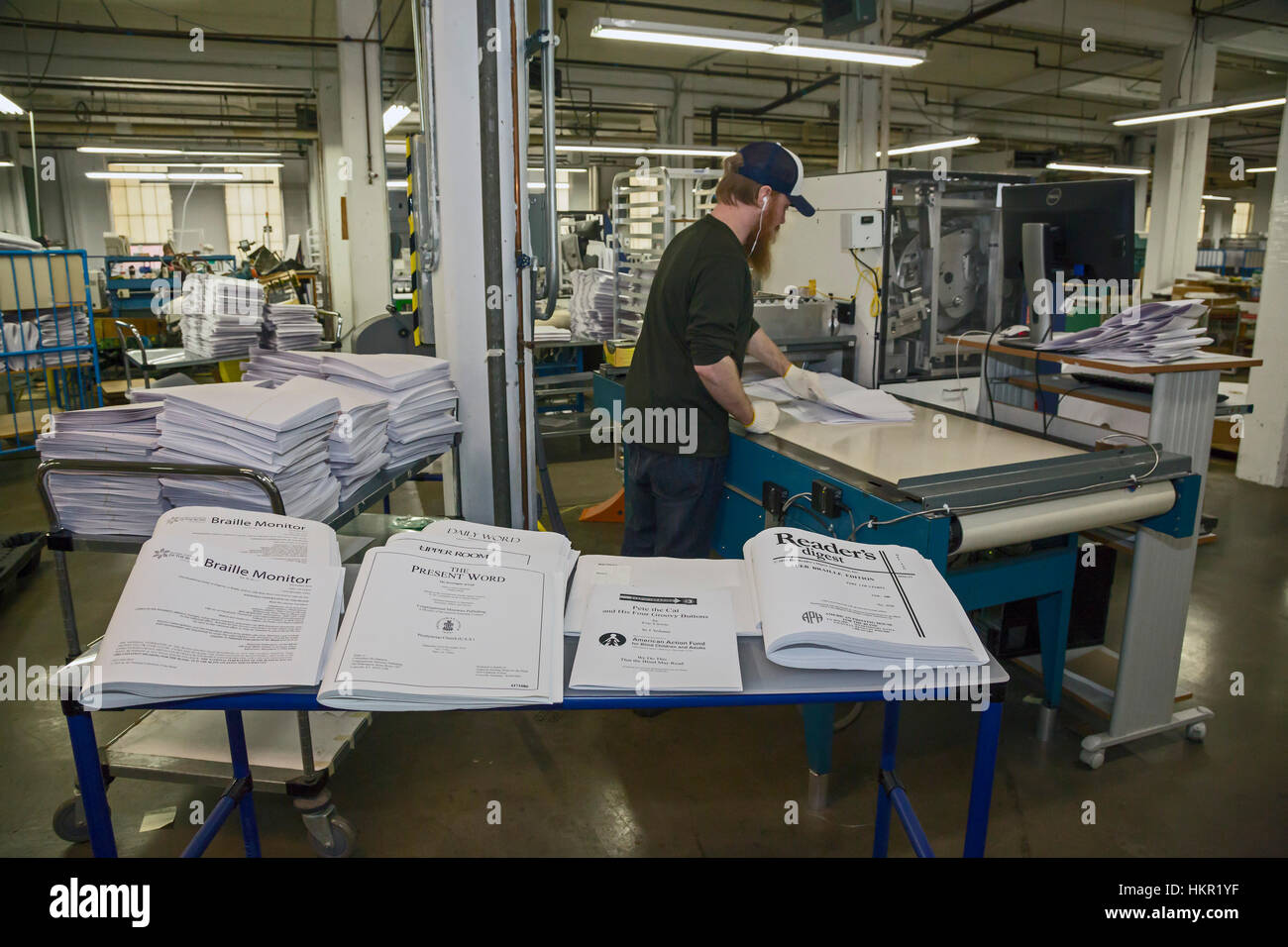 Louisville, Kentucky - The American Druckerei für Blinde, die Braille-Bücher und andere Produkte für blinde druckt. Stockfoto