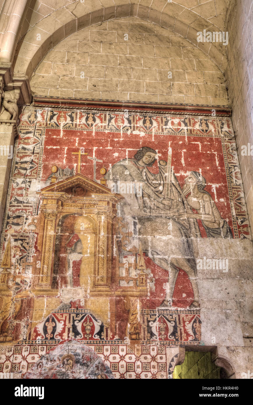 Wand-Wandbilder, alte kleiner von Salamanca, Salamanca, UNESCO World Heritage Site, Spanien Stockfoto