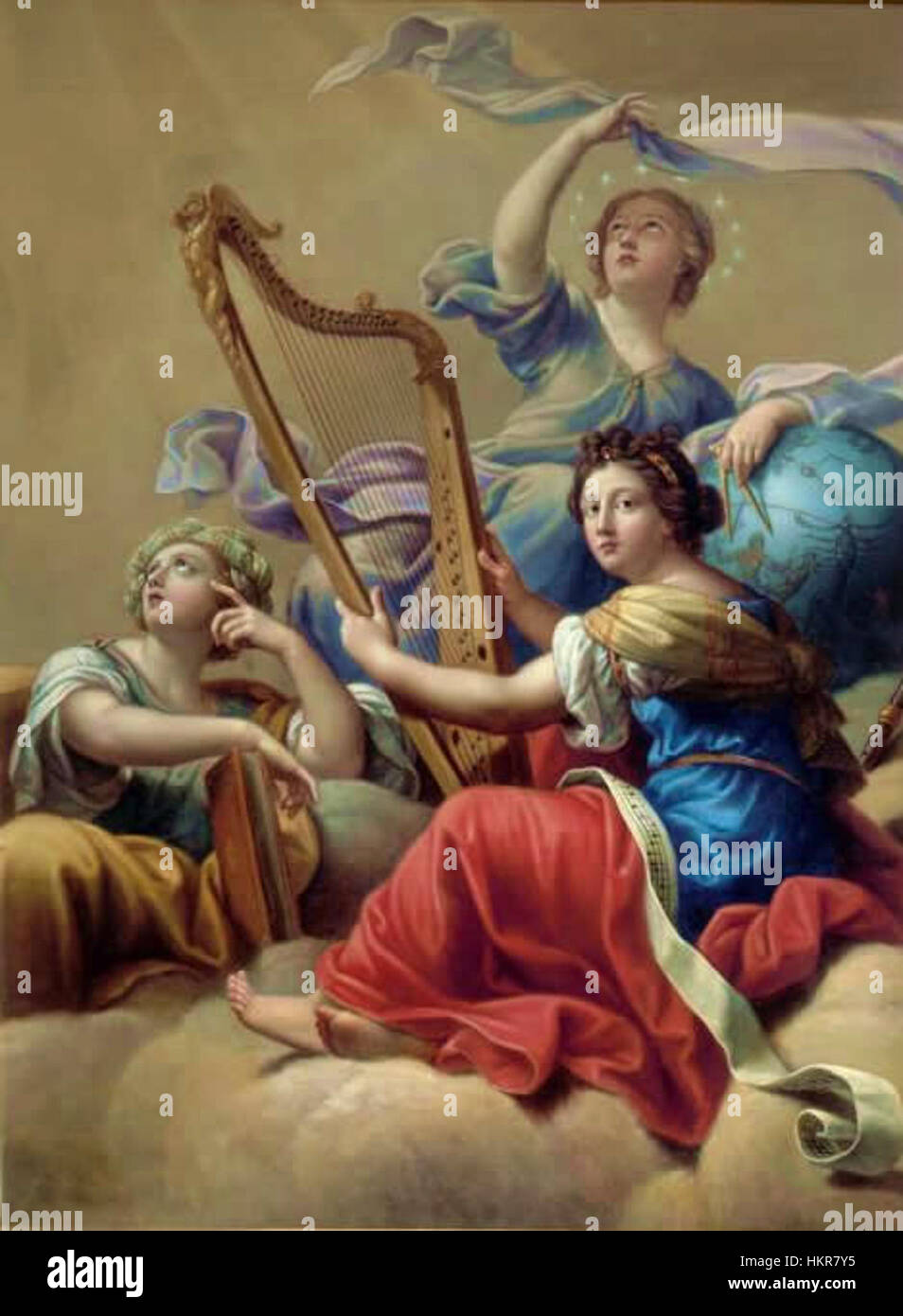 Calliope, Urania et Terpsichore von Pierre Mignard Stockfoto