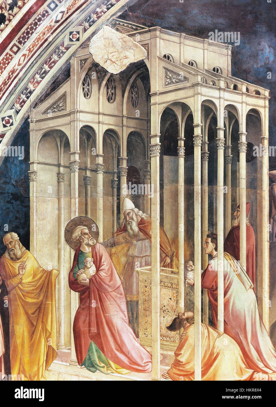 Ein Gemälde oder Kunstwerk, das die Cappella Baroncelli darstellt, eine Kapelle, die für ihre architektonische Schönheit und historische Bedeutung bekannt ist. Das Kunstwerk fängt das Wesen der Renaissance-Kunst und des religiösen Erbes ein. Stockfoto