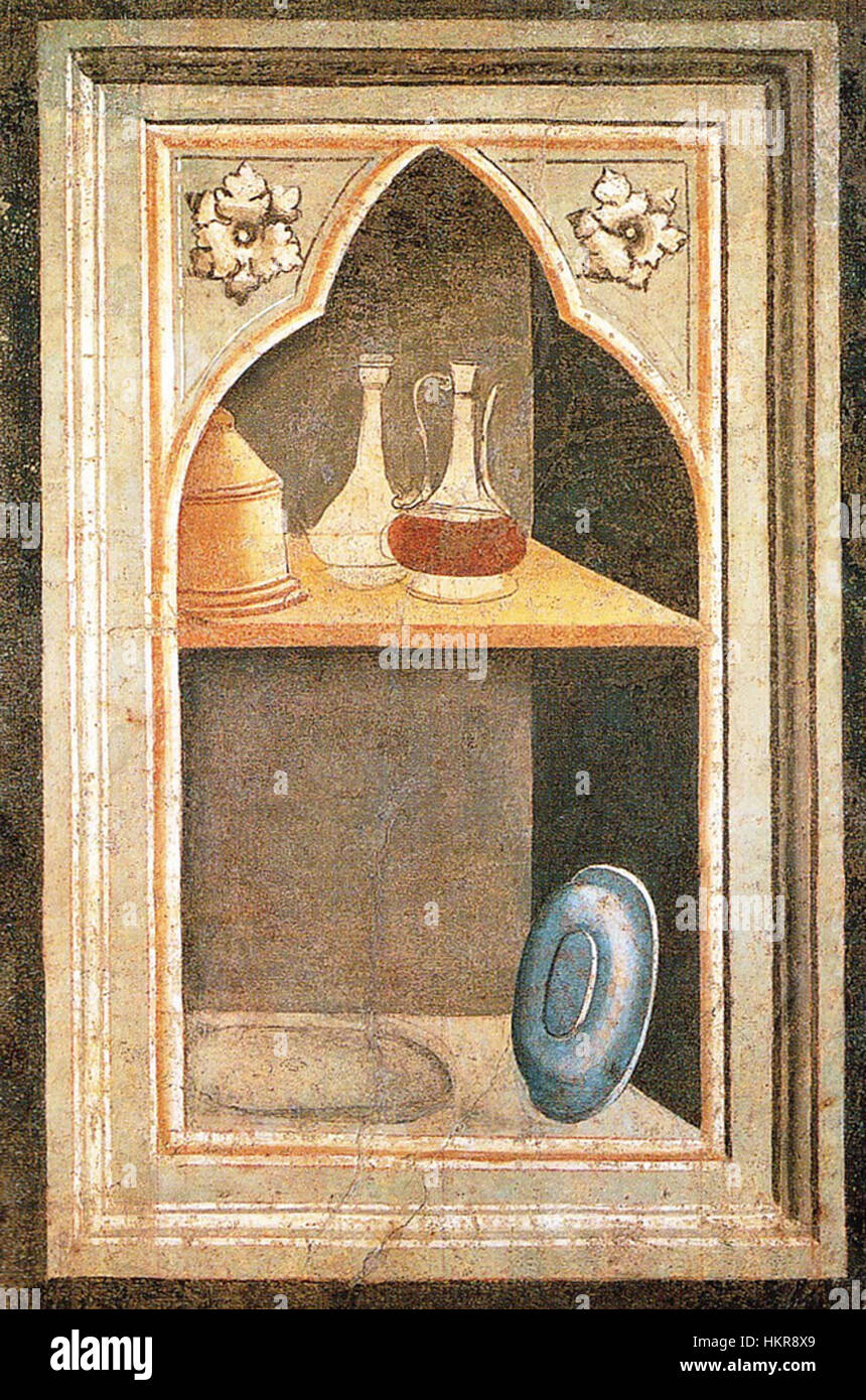 Ein Gemälde der Cappella Baroncelli, das das Innere dieser berühmten Kapelle und ihre historische und religiöse Bedeutung darstellt und die Kunst und Architektur der Renaissance widerspiegelt. Stockfoto