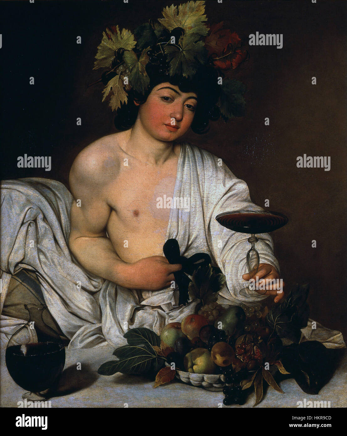 Caravaggio - Bacco Adolescente - Google Art Project Stockfoto