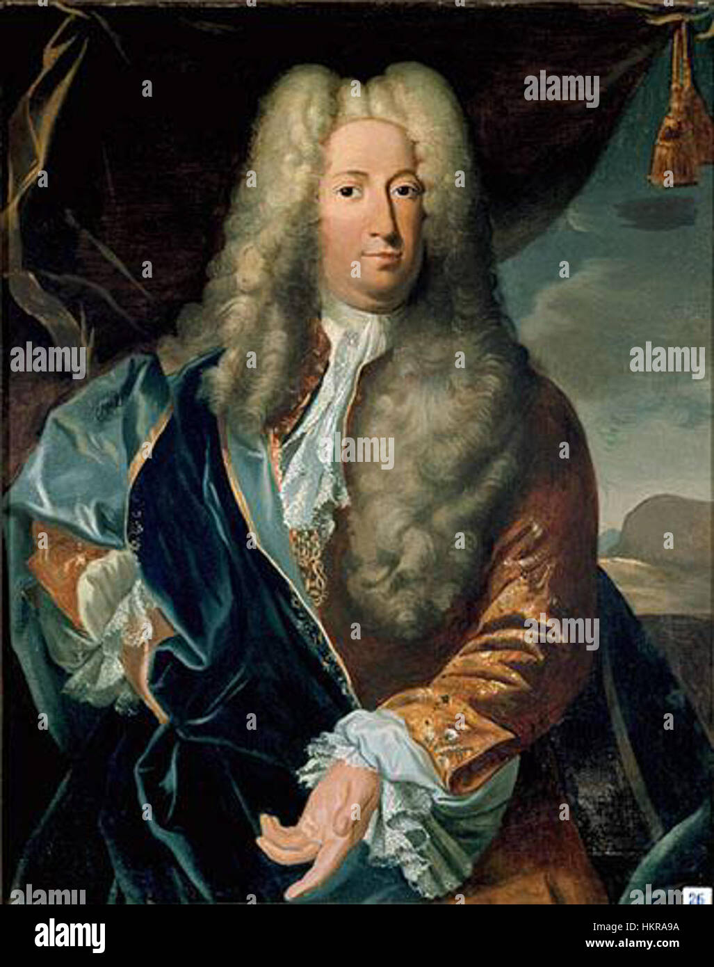 Carlo Vincenzo Ferrero d’Ormea war ein bekannter italienischer Adliger und Staatsmann aus dem 18. Jahrhundert. Sein Porträt spiegelt die politische und aristokratische Atmosphäre des Barock wider. Stockfoto