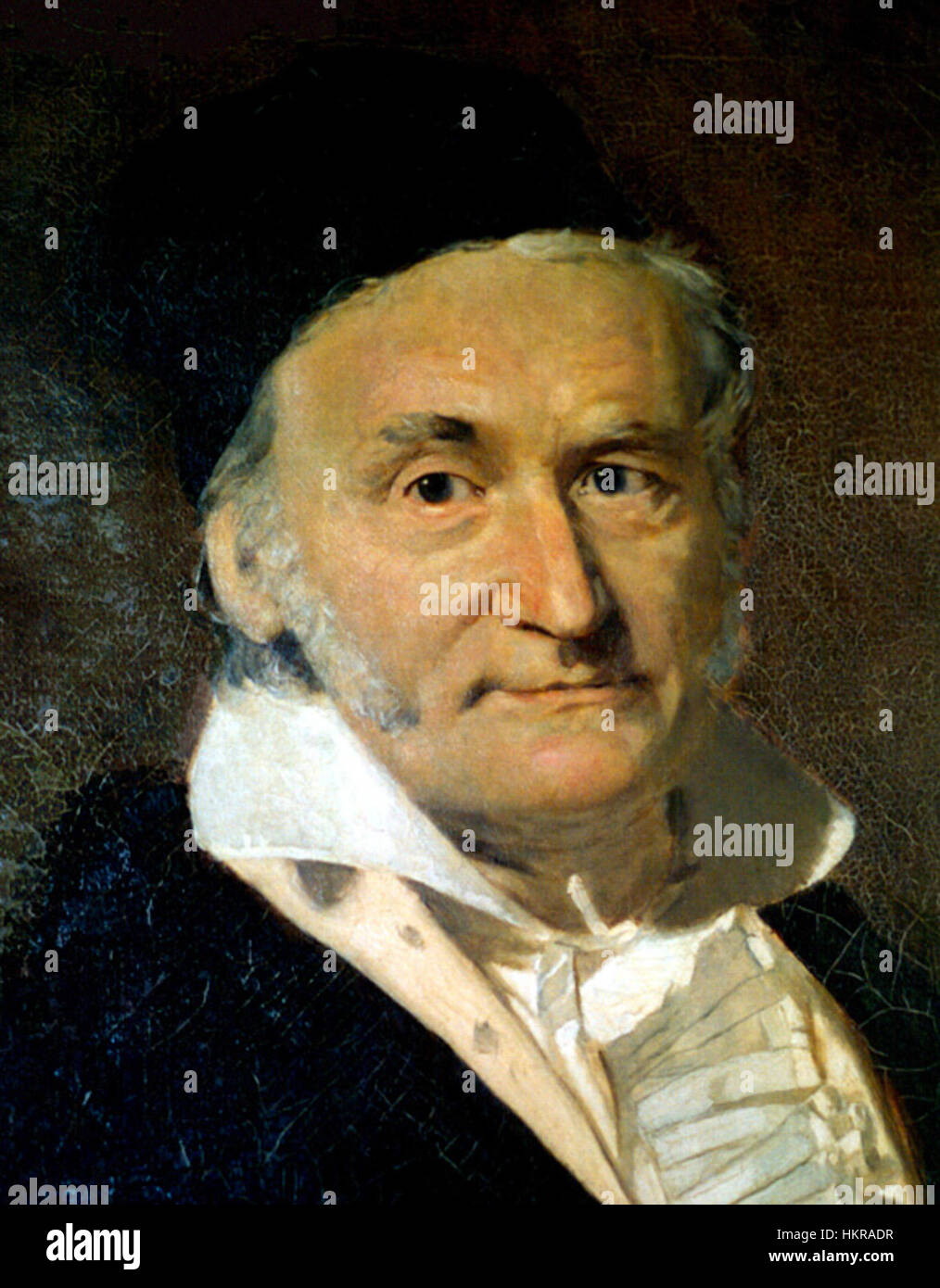 Carl Friedrich Gauß, ein prominenter Mathematiker und Physiker, leistete bahnbrechende Beiträge zu Bereichen wie Zahlentheorie, Astronomie und Elektromagnetismus. Bekannt als der „Prinz der Mathematiker“, beeinflusst Gauss’ Werk weiterhin die moderne Wissenschaft und Mathematik. Stockfoto