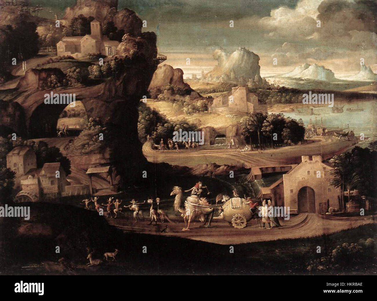 Carpi, Girolamo da - Landschaft mit Zauberer - c. 1525 Stockfoto