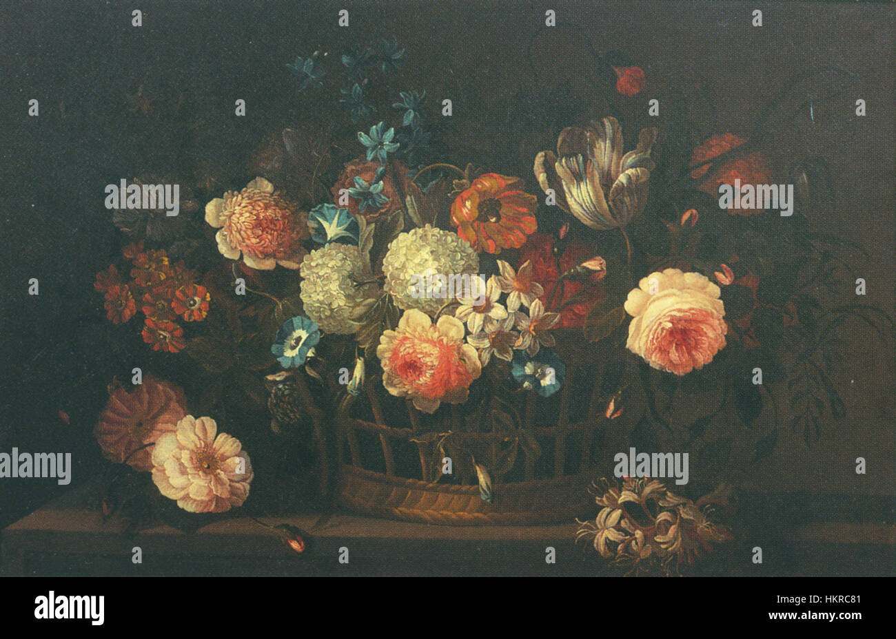Pieter Casteels war ein berühmter flämischer Barockmaler, der vor allem für seine Werke mit Stillleben und Blumenarrangements bekannt war. Dieses Gemälde zeigt seine akribische Liebe zum Detail und seine lebendige Verwendung von Farben, die oft in seiner Darstellung der Schönheit der Natur in Stillleben-Kompositionen zu finden sind. Stockfoto