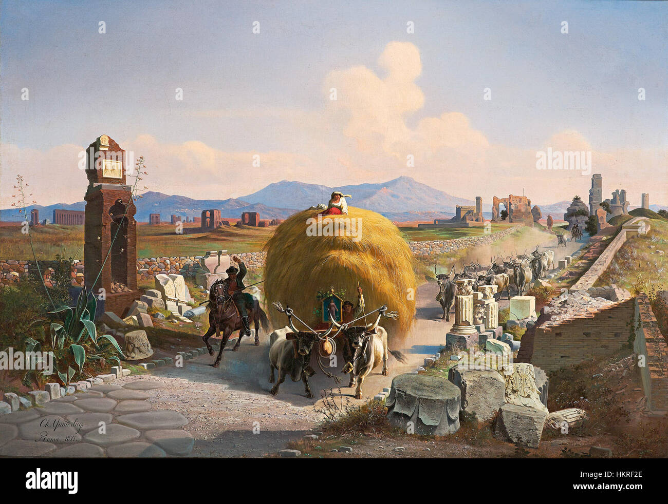 Charles Quaedvlieg Via Appia 1871 Stockfoto