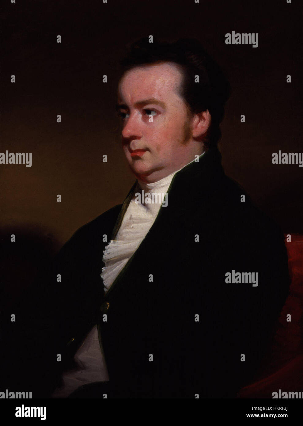 Dieses Porträt von Charles Theophilus Metcalfe, 1. Baron Metcalfe, wurde von George Chinnery geschaffen. Das Porträt spiegelt Metcalfes Rolle als britischer Kolonialverwalter und seine Bedeutung für die indische Regierungsführung im 19. Jahrhundert wider. Stockfoto