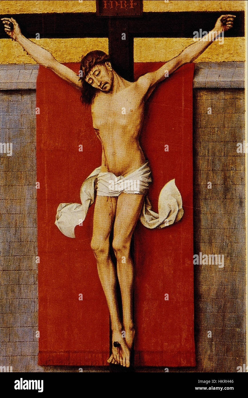 Christus am Kreuz - Roger van der Weyden Stockfoto
