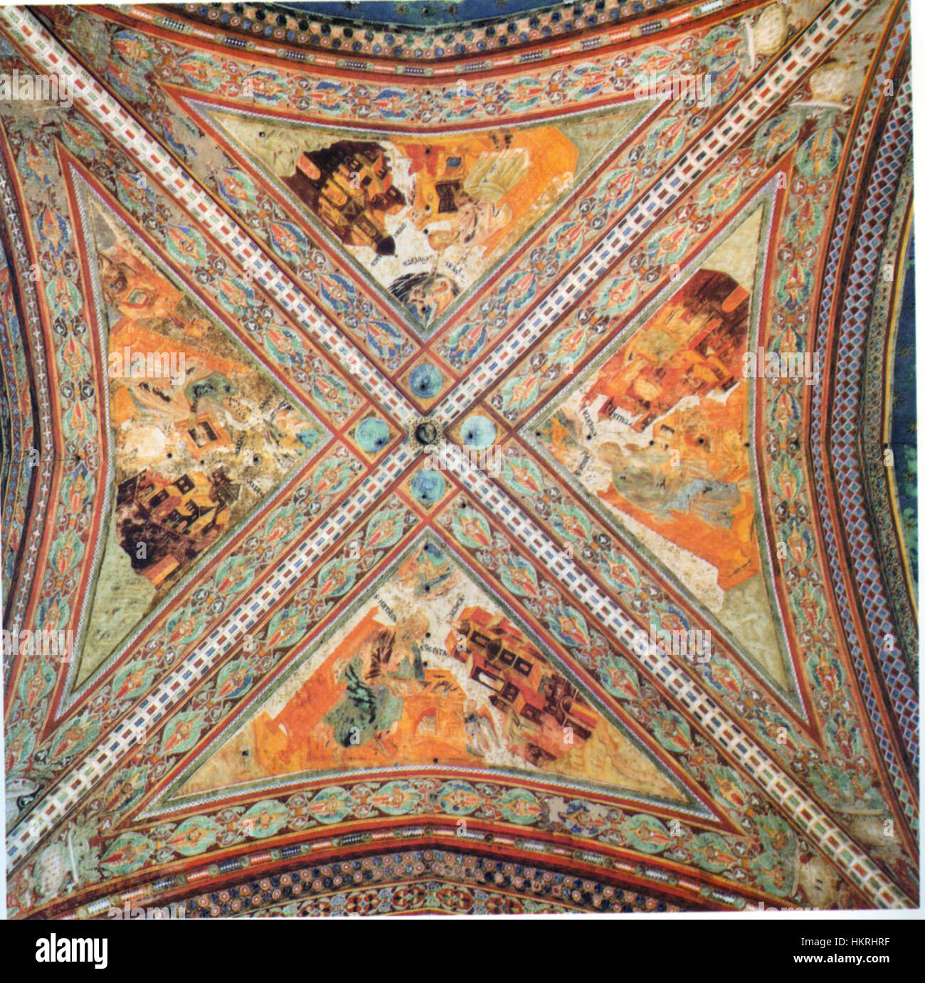 *Cimabue, Volta Evangelisti* ist ein Stück, das wahrscheinlich mit der frühen Renaissance in Verbindung steht. Cimabue war ein Pionier und dieses Kunstwerk stellt religiöse oder biblische Themen dar, was auf seinen Einfluss auf die Entwicklung der italienischen Kunst hinweist. Stockfoto