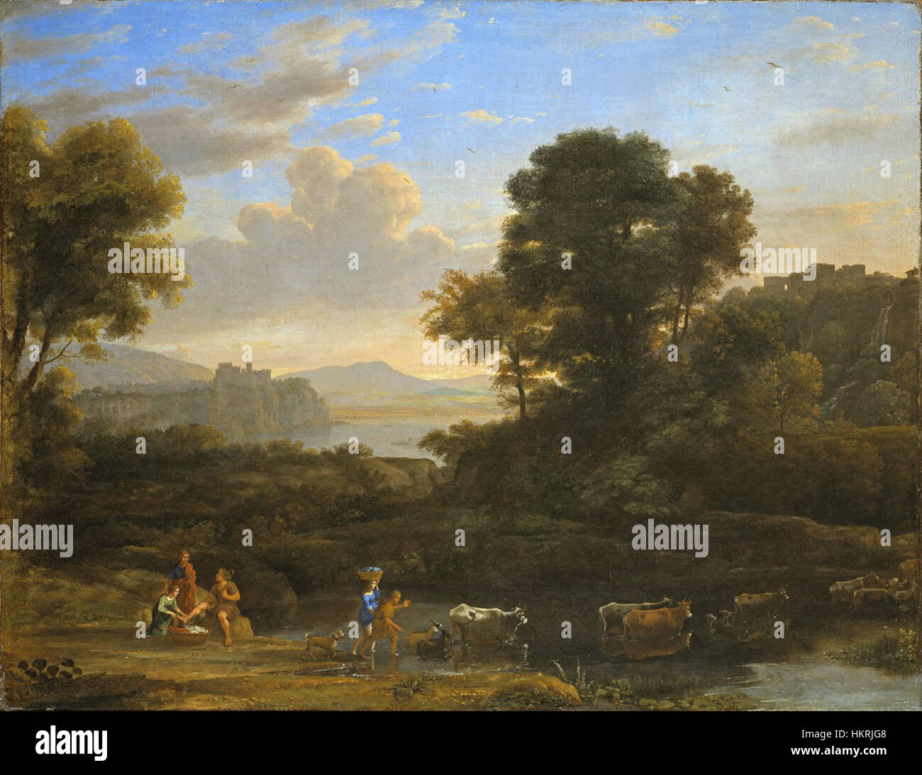 Claude Lorrain - pastorale Landschaft, 1646-47 Stockfoto