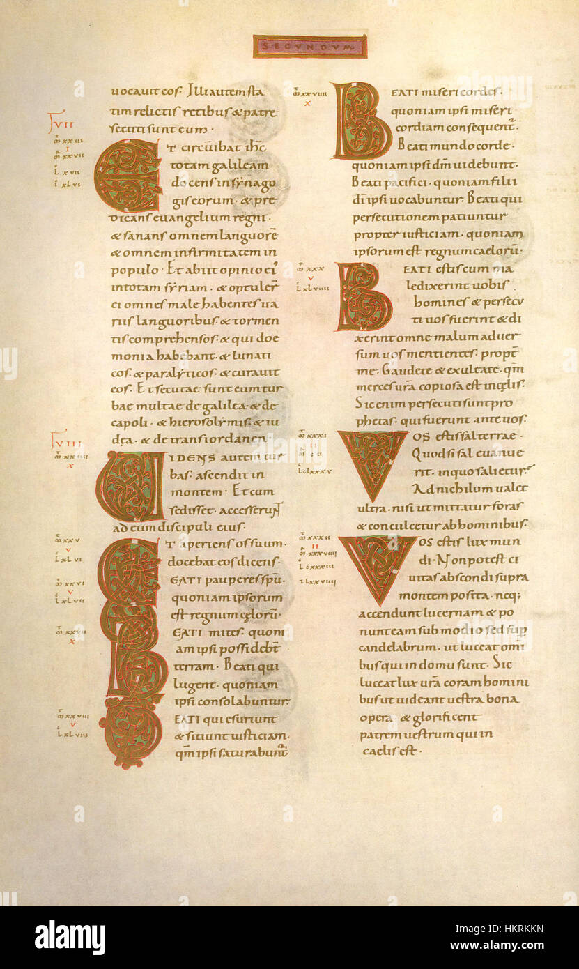 Codex Aureus Epternacensis folio 24 2 Stockfoto