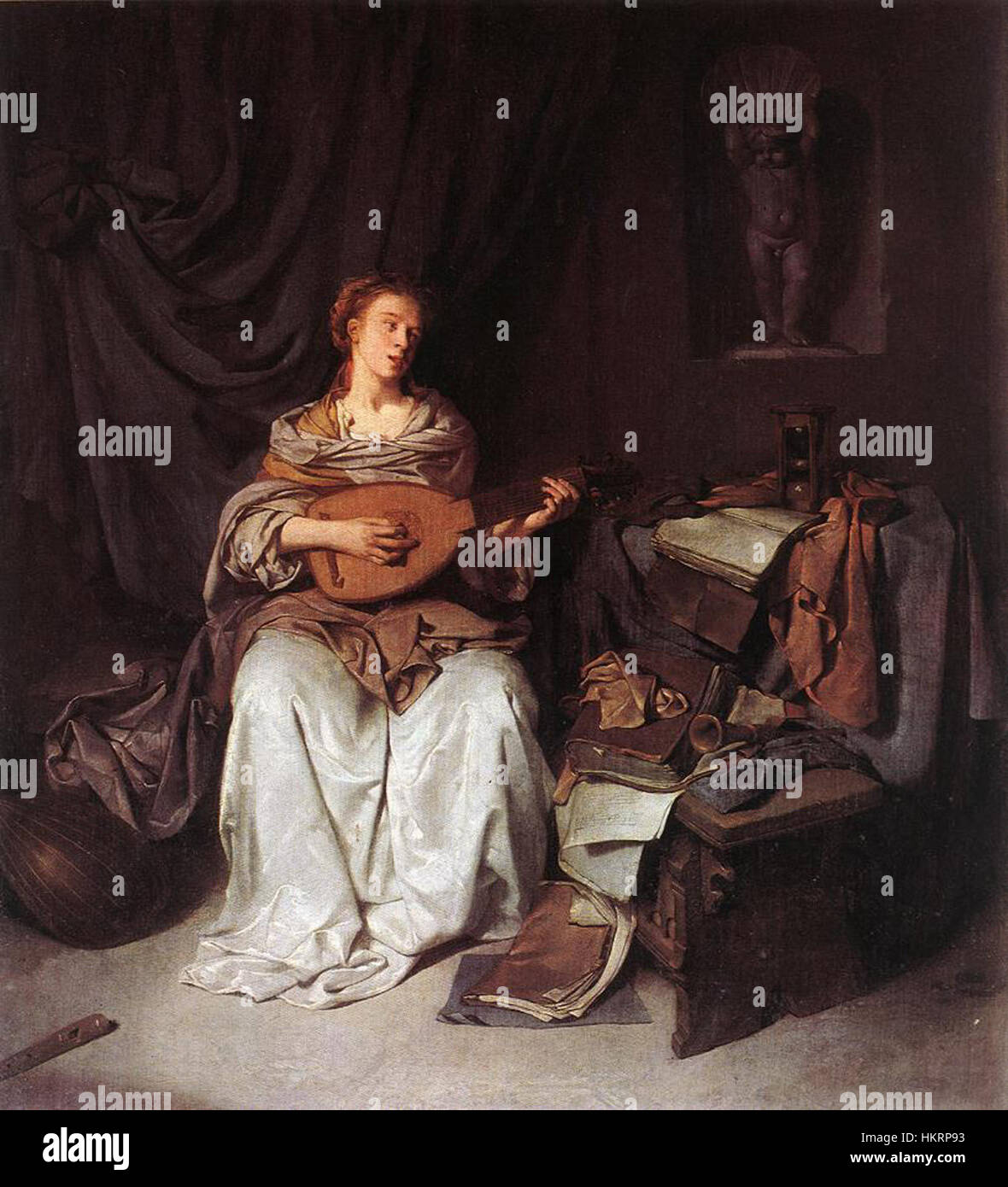 Cornelis Pietersz. Bega - Frau spielt eine laute - WGA01579 Stockfoto