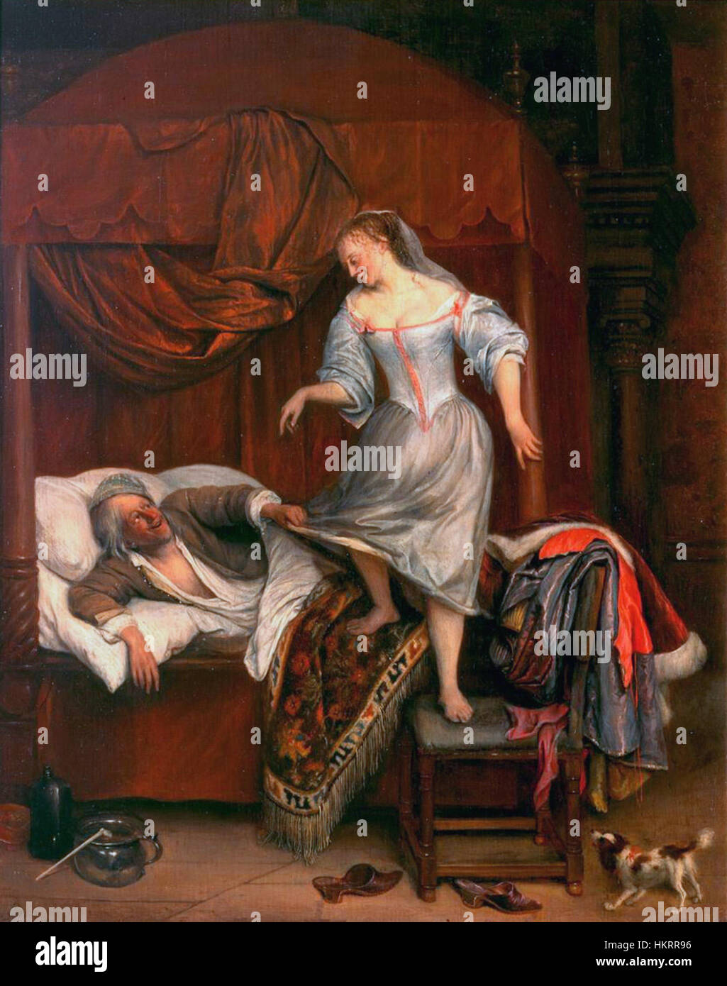 Paar in einem Schlafzimmer von Jan Steen Stockfoto