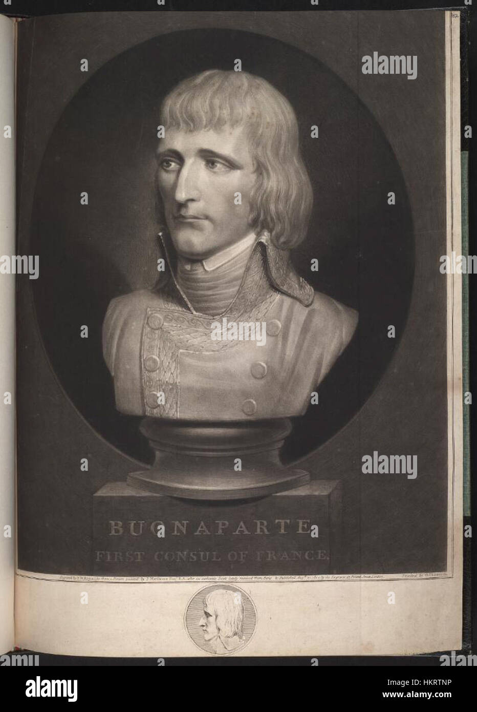 Dieses Porträt von Napoleon Bonaparte als erster Konsul von Frankreich, das in den Bodleian-Bibliotheken gehalten wird, veranschaulicht die historische Bedeutung seiner Rolle während der Französischen Revolution und seines Machtübergangs im frühen 19. Jahrhundert. Stockfoto
