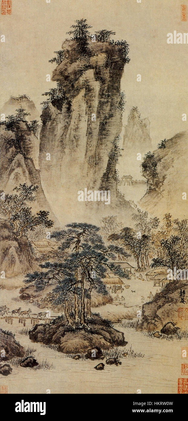 Dai Jin. Reisende über Gebirgspässe. 61, 8 x 29, 7 Palastmuseum Peking, Peking. Stockfoto