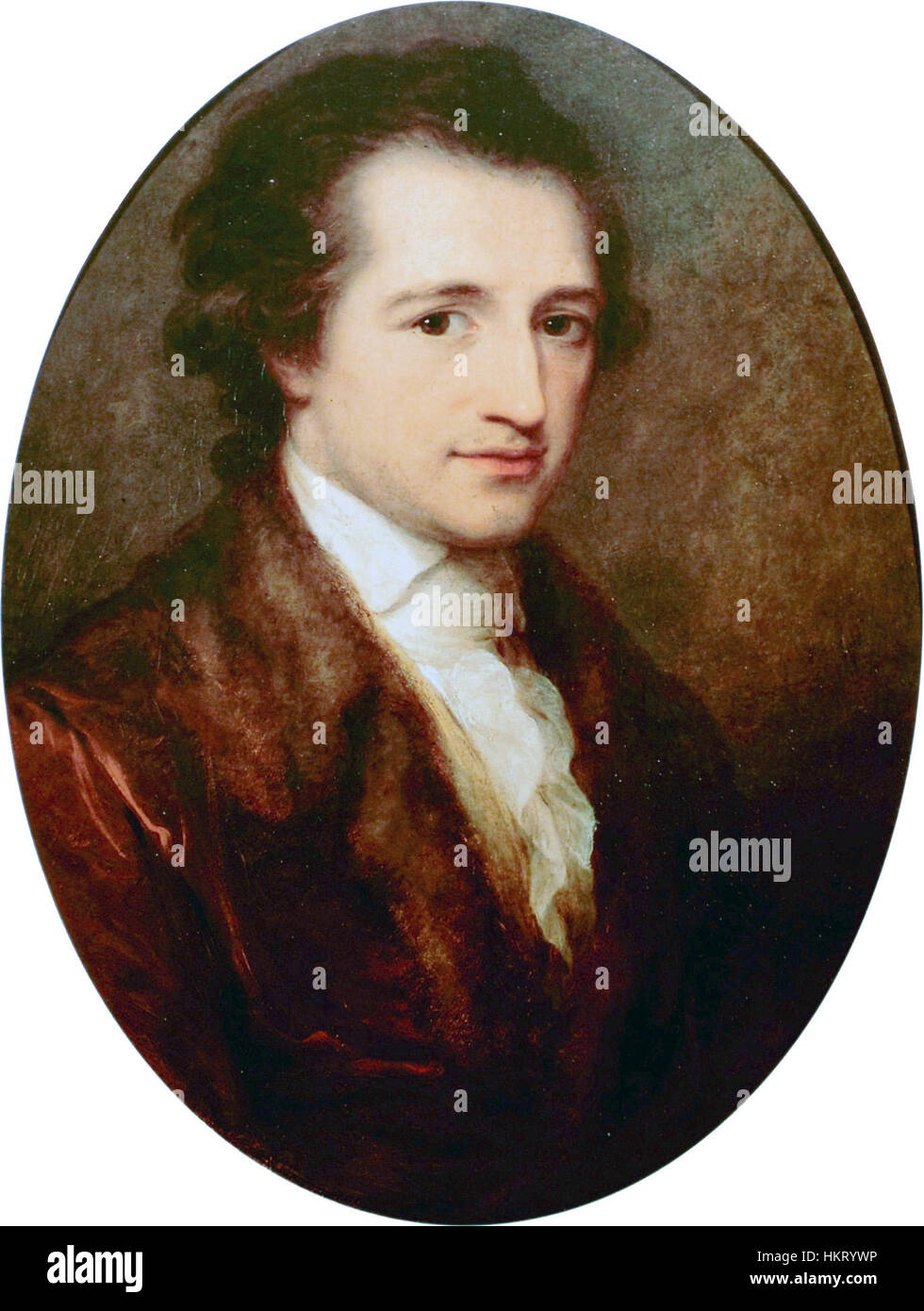 Das von Angelica Kauffmann gemalte Porträt des jungen Johann Wolfgang von Goethe aus dem Jahr 1787 hebt die Frühzüge des renommierten deutschen Dichters und den neoklassischen Stil hervor. Stockfoto