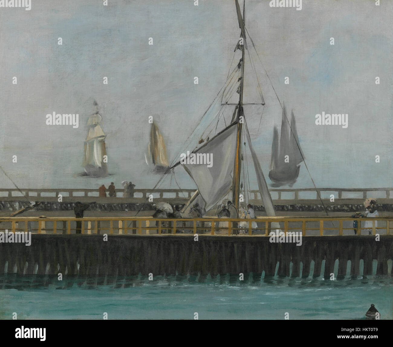 Dieses Ölgemälde „de Pier van Boulogne-sur-Mer“ im Van Gogh Museum fängt die landschaftliche Schönheit von Boulogne-sur-Mer ein. Das Gemälde wurde von einem niederländischen Künstler gemalt und spiegelt Van Goghs Wertschätzung für natürliche Landschaften und seine Beherrschung von Farbe und Licht wider. Stockfoto