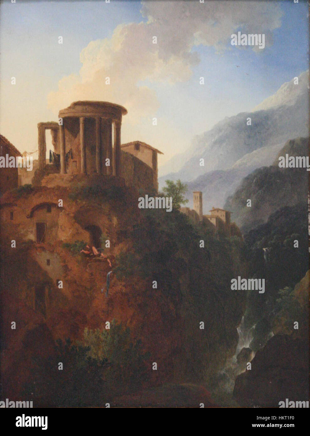 Dieses Kunstwerk mit dem Titel „Dietrich-Temple de Sibylle“ ist ein Ölgemälde mit einem klassischen religiösen oder mythologischen Thema. Das Gemälde veranschaulicht den barocken Stil mit komplizierten Details und dramatischen Ausdrücken. Stockfoto