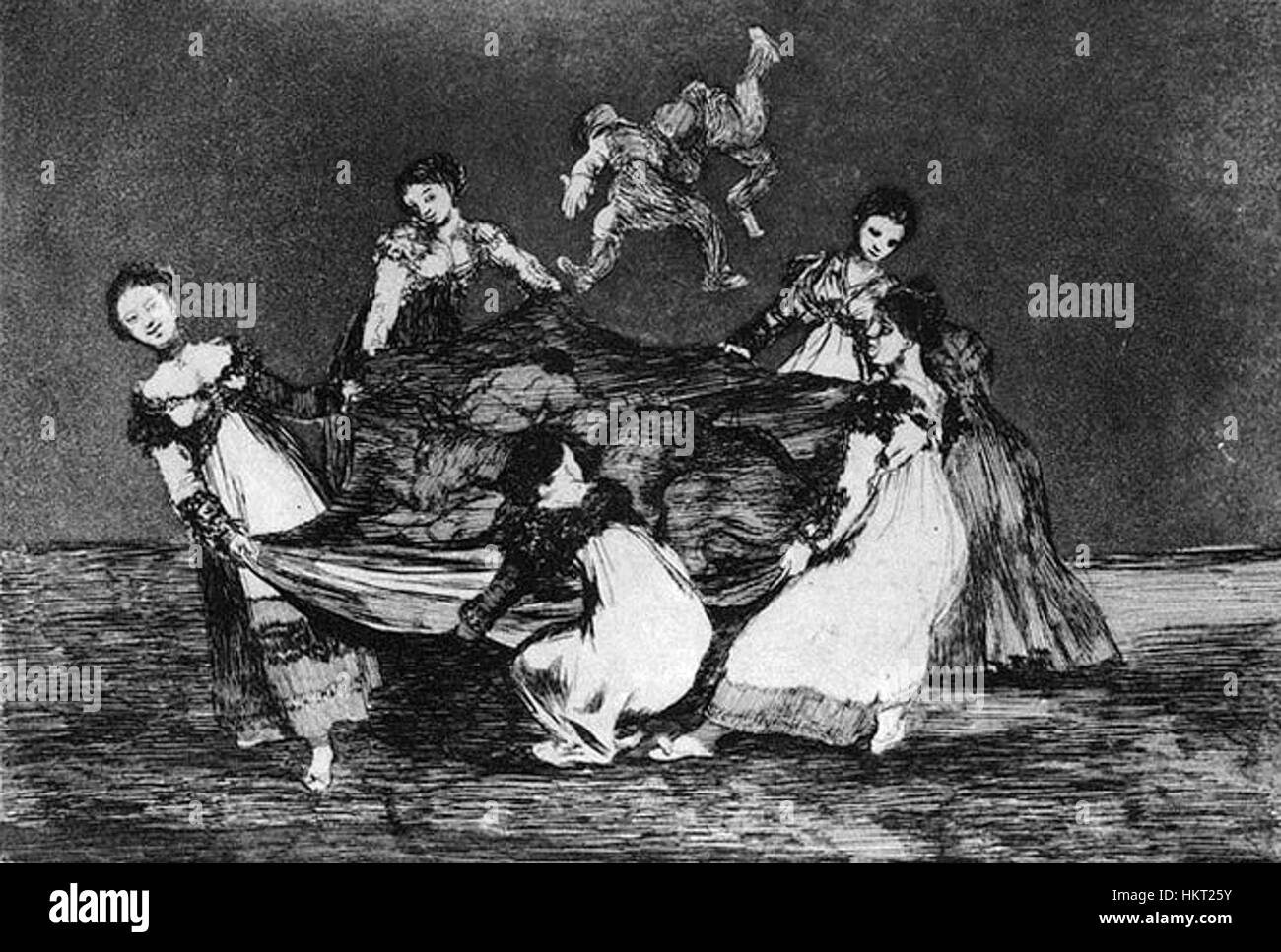 Die Serie „Disparates“ des spanischen Künstlers Francisco Goya ist eine Sammlung surrealer und oft verstörender Gravuren. Entstanden im späten 18. Und frühen 19. Jahrhundert, kommentieren die Stücke soziale und politische Fragen der Zeit. Stockfoto