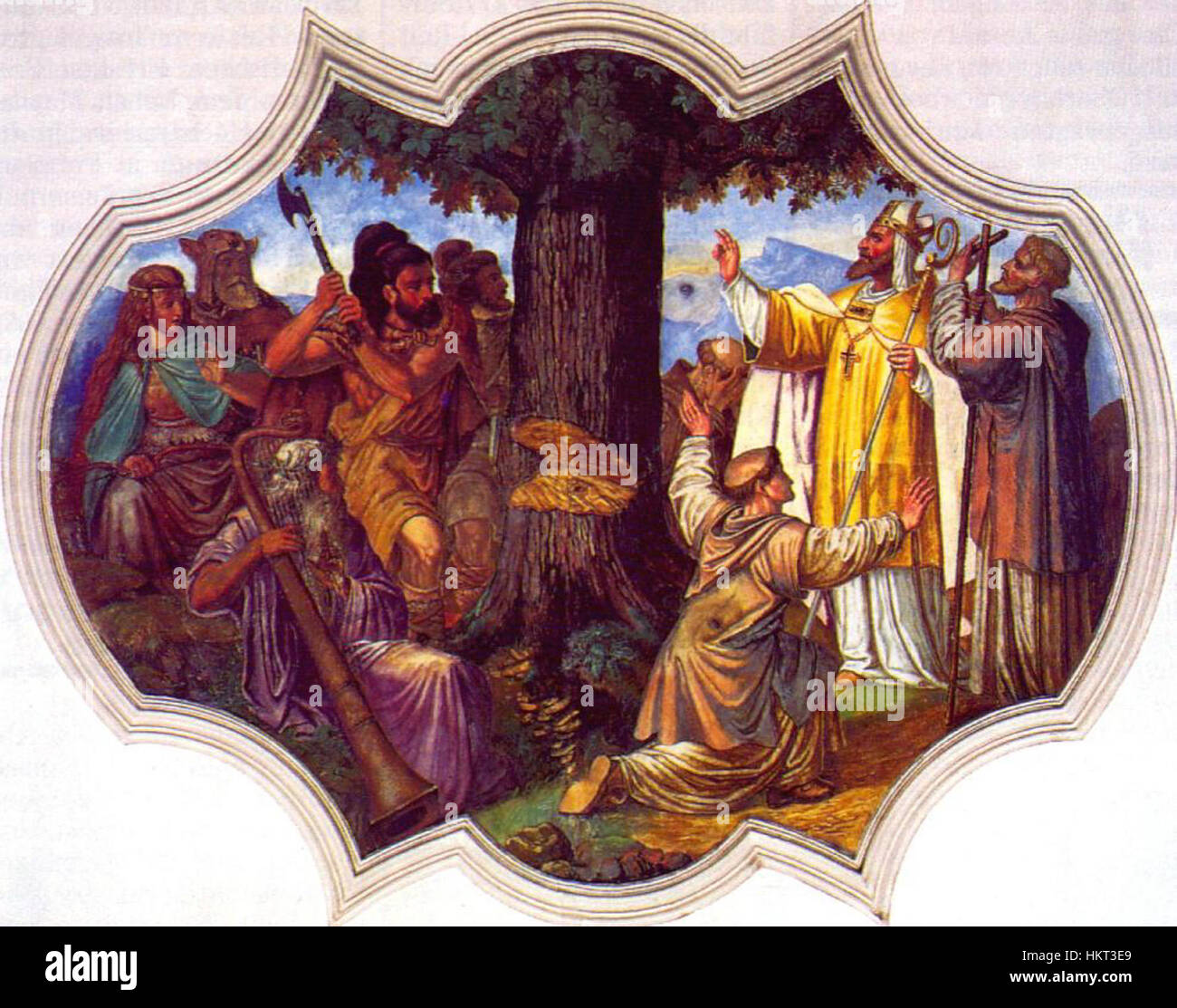 *Donareiche2* ist ein Ölgemälde, das eine einzigartige Interpretation der Eiche darstellt. Die Arbeit konzentriert sich auf die kraftvolle und symbolische Präsenz der Eiche in der Natur und erfasst ihre Form, Textur und das Gefühl der Zeitlosigkeit, die mit der Eiche in der Kultur- und Naturgeschichte verbunden ist. Stockfoto