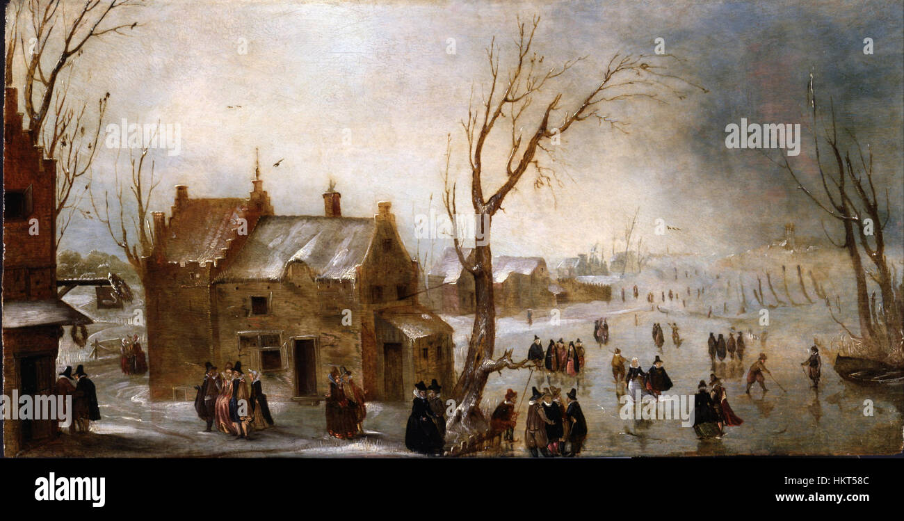 Niederländisch - ein Winter-Szene auf dem Eis - Google Art Project Stockfoto