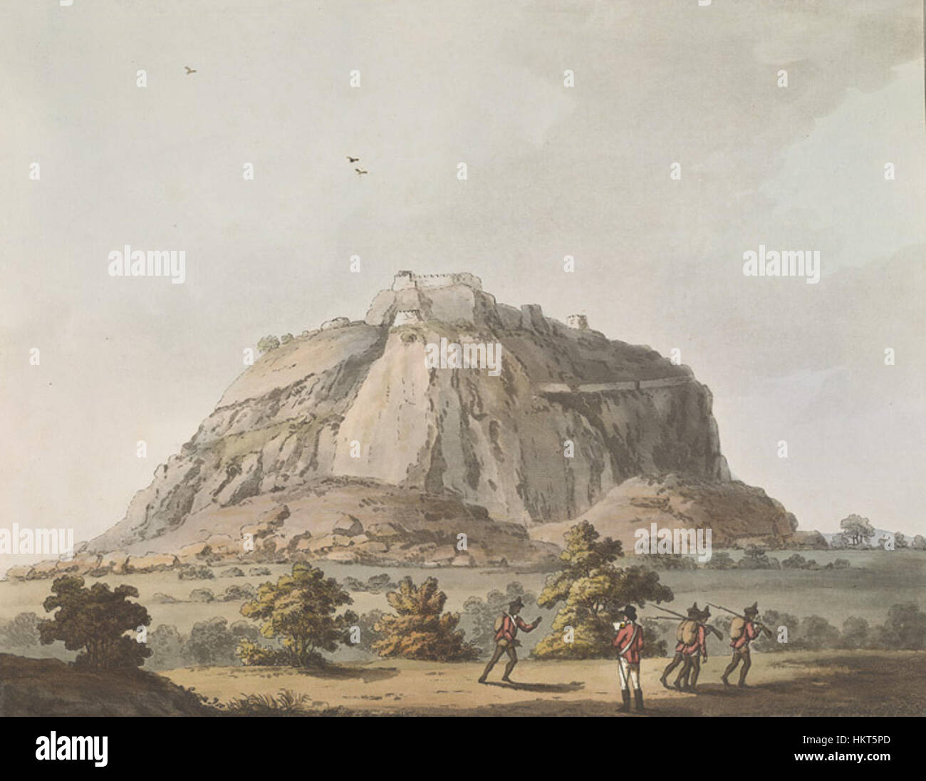 Dieses Gemälde bietet einen Blick nach Osten auf Kistnaghurry und zeigt die Landschaft und die natürliche Schönheit der Gegend. Das Kunstwerk fängt die Ruhe und die Umweltmerkmale der Region in detaillierter und realistischer Weise ein. Stockfoto