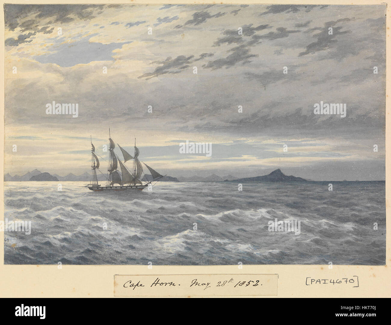 Edward Gennys Fanshawe, HMS "Daphne" vor Kap Hoorn, 28. Mai 1852 Stockfoto