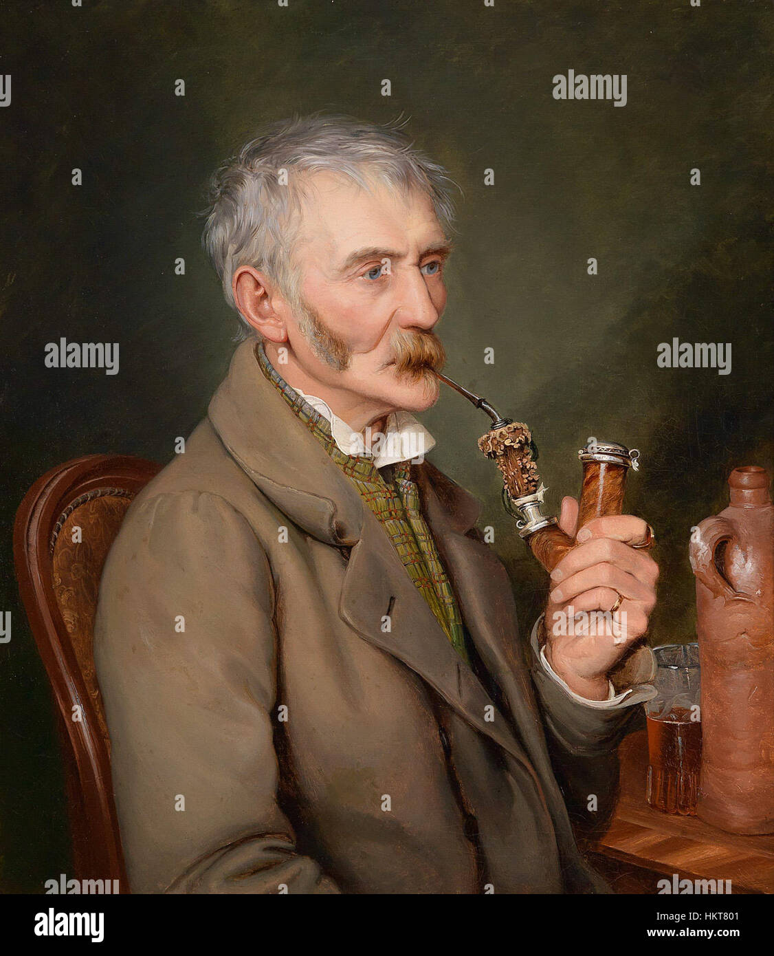 „Eine gute Pfeife“ ist ein Gemälde, das das einfache, aber bedeutende Kulturobjekt einer Pfeife darstellt. Das Kunstwerk betont die Tradition des Pfeifenrauchens und nimmt seine symbolische und persönliche Bedeutung in historischen Zusammenhängen ein. Stockfoto