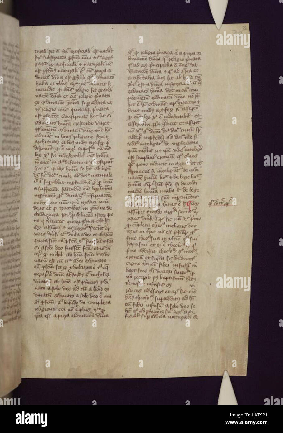 Eine Illustration aus einem der fünf englischen Manuskripte in den Bodleian Libraries, die einen Einblick in mittelalterliche Manuskriptkunst mit detaillierten Schriften und Bildern bietet. Stockfoto Eine Illustration aus einem der fünf englischen Manuskripte in den Bodleian Libraries, die einen Einblick in mittelalterliche Manuskriptkunst mit detaillierten Schriften und Bildern bietet. Stockfoto