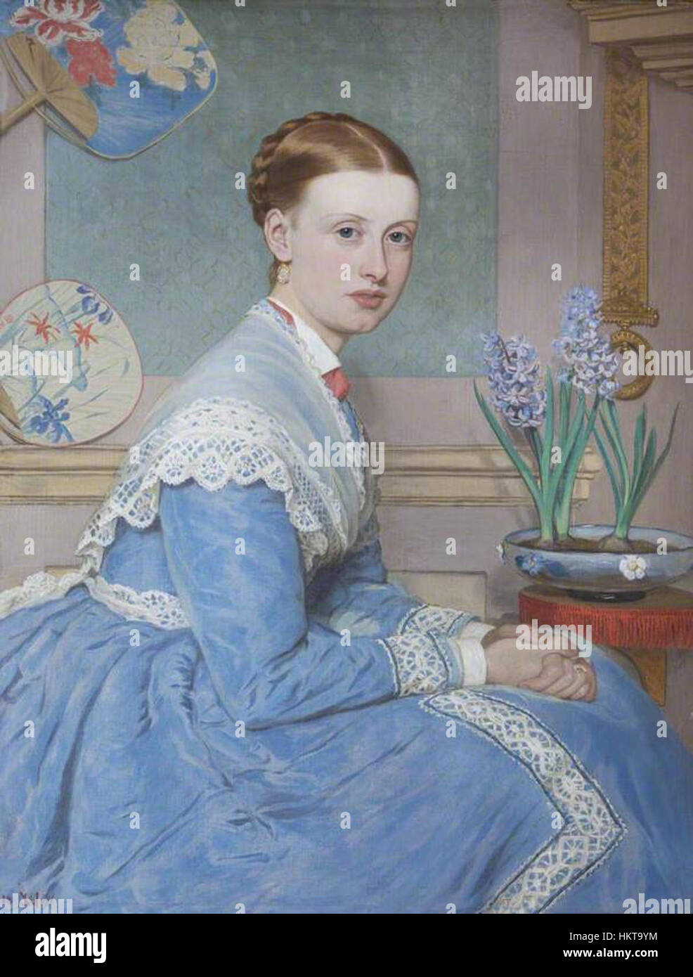 Dieses Porträt von Emily Caroline Langton Massingberd Langton zeigt sie in einem raffinierten Stil des 19. Jahrhunderts, der ihre Eleganz und das soziale Erscheinungsbild der Zeit einfängt. Stockfoto