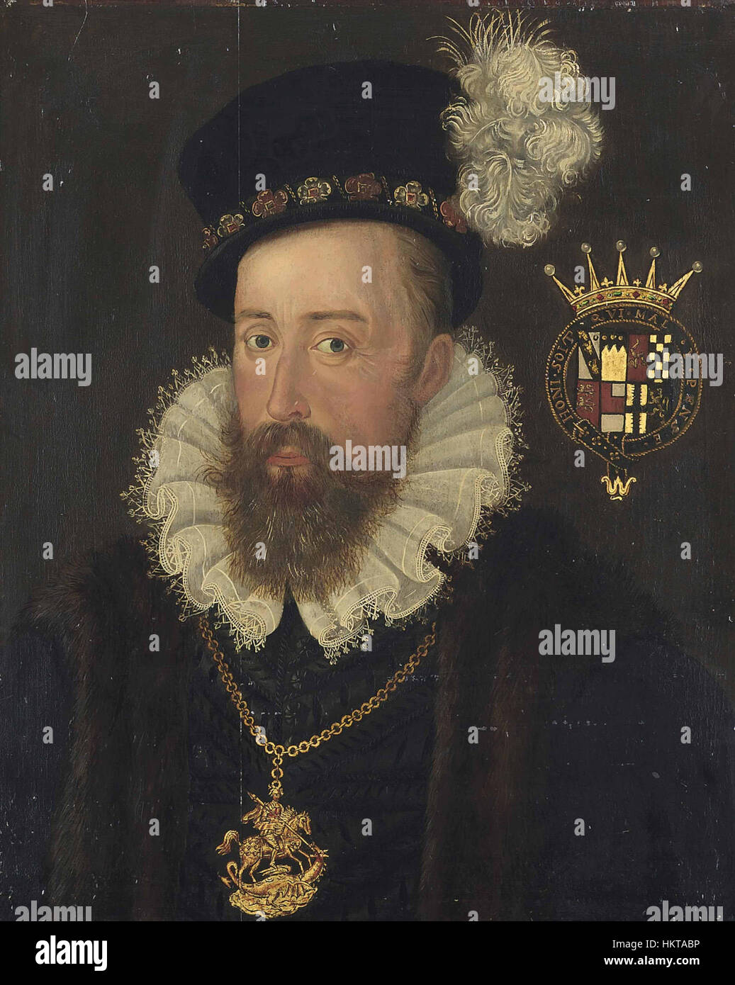 Dieses Porträt von Henry Stanley, dem 4. Earl of Derby, von einem englischen Schulkünstler, ist ein schönes Beispiel für Porträts aus dem 19. Jahrhundert. Das Gemälde fängt die edle Figur im klassischen Stil ein und spiegelt die historische Bedeutung und das künstlerische Können dieser Zeit wider. Stockfoto