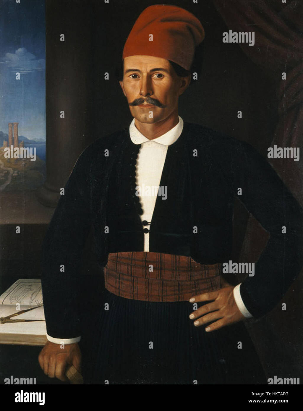 „Epiplopoios“ ist ein Kunstwerk, das ein klassisches oder mythologisches Thema darstellt, wahrscheinlich inspiriert von der antiken griechischen oder römischen Mythologie. Das Gemälde oder die Zeichnung erforscht Themen von Göttern oder Gottheiten in stilisierter Form und zeigt historische Kunsttechniken. Stockfoto