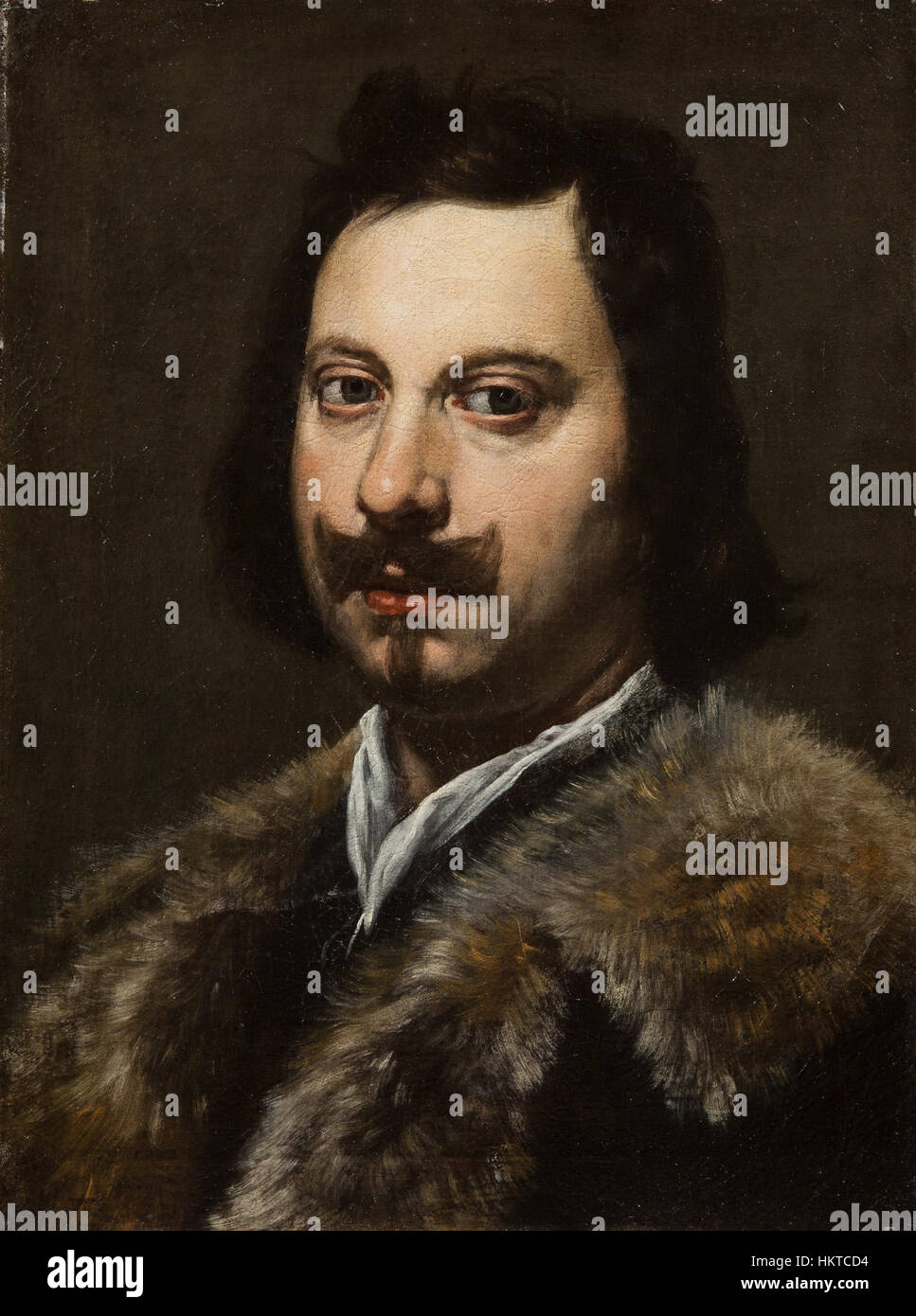 Lorenzo Lippis Porträt von Evangelista Torricelli, gemalt um 1647, zeigt den berühmten italienischen Physiker und Mathematiker, der für seine Arbeiten auf dem Barometer bekannt ist. Stockfoto