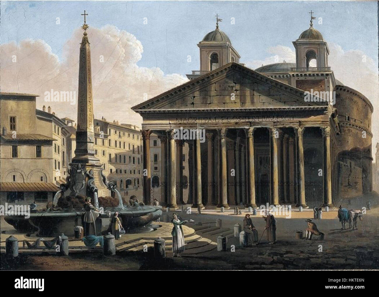 Ferdinando Partinis 1794 Malerei, 'Ansicht von Pantheon,"auf denen die Pietre Dure Arbeit basiert. (Metropolitan Museum of Art), aktive 1790er Jahren Stockfoto